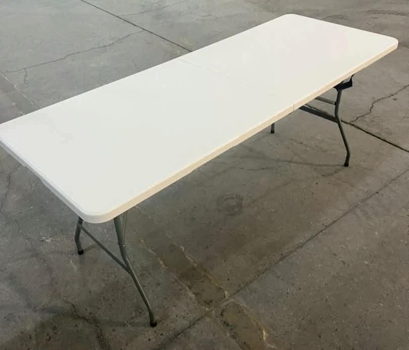 6ft Portable Heavy Duty Folding Table - HDPE Plastic & Steel Frame